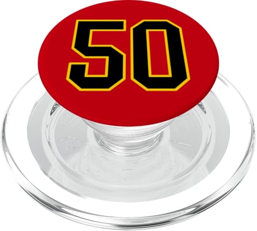 Nummer 50 im schwarz-gelben College-Sport-Stil PopSockets PopGrip für MagSafe von Sports Numbers Store