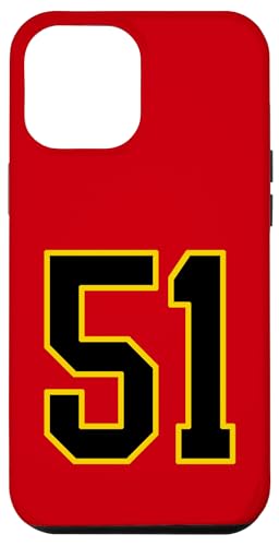 Nummer 51 im schwarz-gelben College-Sport-Stil Hülle für iPhone 12 Pro Max von Sports Numbers Store