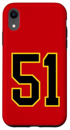Nummer 51 im schwarz-gelben College-Sport-Stil Hülle für iPhone XR von Sports Numbers Store