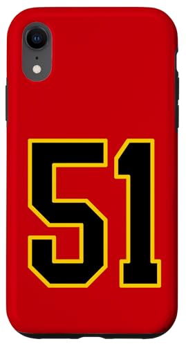 Nummer 51 im schwarz-gelben College-Sport-Stil Hülle für iPhone XR von Sports Numbers Store