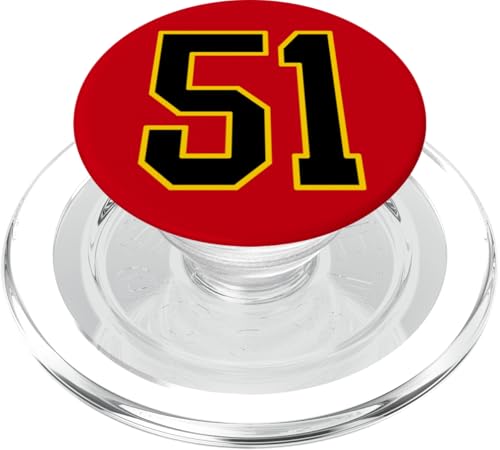 Nummer 51 im schwarz-gelben College-Sport-Stil PopSockets PopGrip für MagSafe von Sports Numbers Store