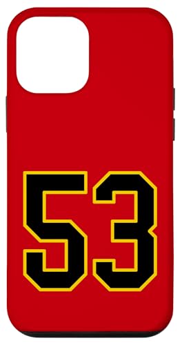 Nummer 53 im schwarz-gelben College-Sport-Stil Hülle für iPhone 12 mini von Sports Numbers Store