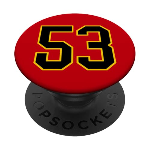 Nummer 53 im schwarz-gelben College-Sport-Stil PopSockets Klebender PopGrip Nummer 53 im schwarz-gelben College-Sport-Stil PopSockets Klebender PopGrip von Sports Numbers Store