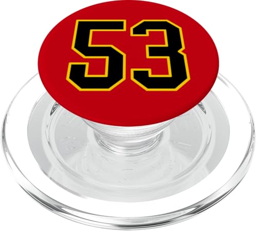 Nummer 53 im schwarz-gelben College-Sport-Stil PopSockets PopGrip für MagSafe von Sports Numbers Store