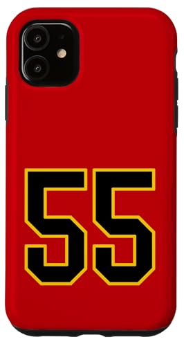 Nummer 55 im schwarz-gelben College-Sport-Stil Hülle für iPhone 11 von Sports Numbers Store
