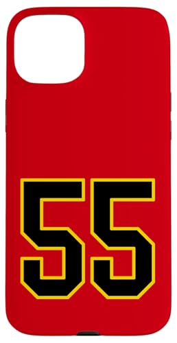 Nummer 55 im schwarz-gelben College-Sport-Stil Hülle für iPhone 15 Plus von Sports Numbers Store