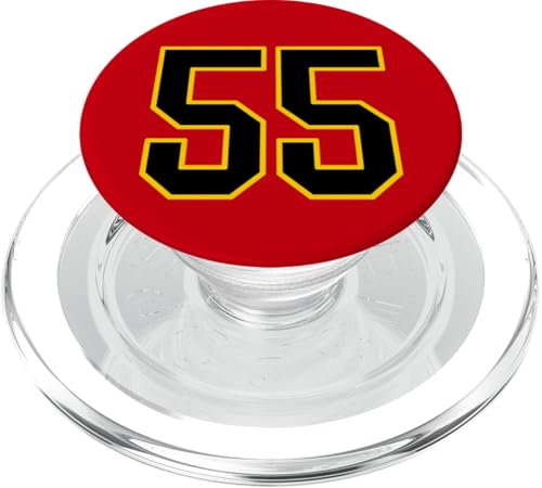 Nummer 55 im schwarz-gelben College-Sport-Stil PopSockets PopGrip für MagSafe von Sports Numbers Store