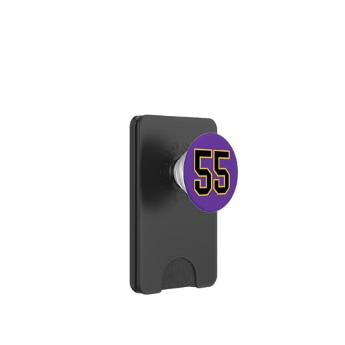 Nummer 55 im schwarz-gelben College-Sport-Stil PopSockets PopWallet für MagSafe Nummer 55 im schwarz-gelben College-Sport-Stil PopSockets PopWallet für MagSafe von Sports Numbers Store