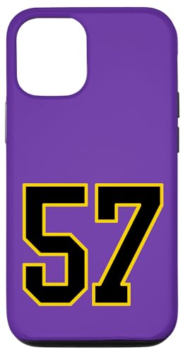 Nummer 57 im schwarz-gelben College-Sport-Stil Hülle für iPhone 12/12 Pro Nummer 57 im schwarz-gelben College-Sport-Stil Hülle für iPhone 12/12 Pro von Sports Numbers Store