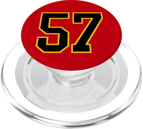 Nummer 57 im schwarz-gelben College-Sport-Stil PopSockets PopGrip für MagSafe von Sports Numbers Store