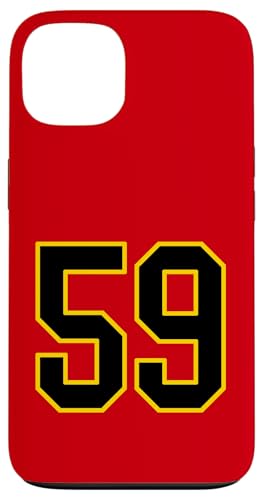 Nummer 59 im schwarz-gelben College-Sport-Stil Hülle für iPhone 13 von Sports Numbers Store