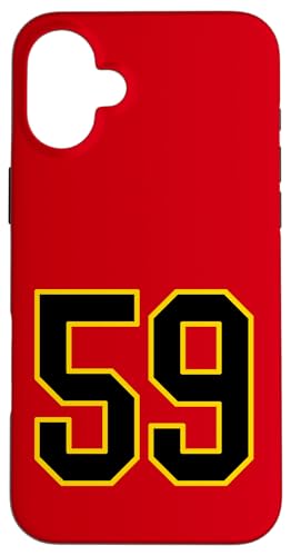 Nummer 59 im schwarz-gelben College-Sport-Stil Hülle für iPhone 16 Plus von Sports Numbers Store