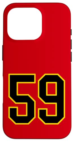 Nummer 59 im schwarz-gelben College-Sport-Stil Hülle für iPhone 16 Pro von Sports Numbers Store