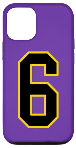 Nummer 6 im schwarz-gelben College-Sport-Stil Hülle für iPhone 12/12 Pro Nummer 6 im schwarz-gelben College-Sport-Stil Hülle für iPhone 12/12 Pro von Sports Numbers Store