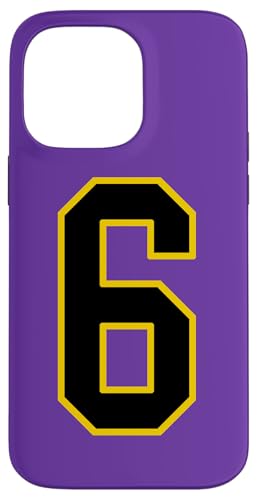 Nummer 6 im schwarz-gelben College-Sport-Stil Hülle für iPhone 14 Pro Max Nummer 6 im schwarz-gelben College-Sport-Stil Hülle für iPhone 14 Pro Max von Sports Numbers Store