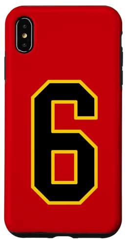 Nummer 6 im schwarz-gelben College-Sport-Stil Hülle für iPhone XS Max von Sports Numbers Store
