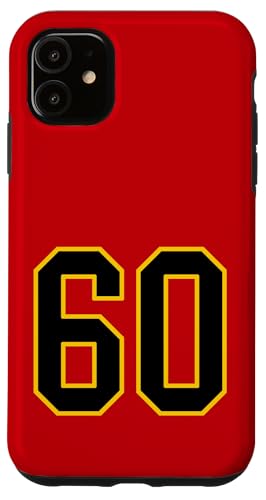 Nummer 60 im schwarz-gelben College-Sport-Stil Hülle für iPhone 11 von Sports Numbers Store