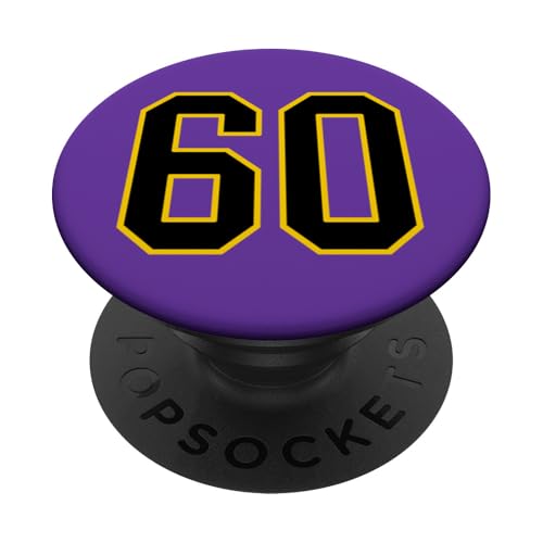 Nummer 60 im schwarz-gelben College-Sport-Stil PopSockets Klebender PopGrip Nummer 60 im schwarz-gelben College-Sport-Stil PopSockets Klebender PopGrip von Sports Numbers Store