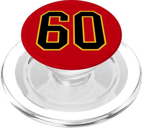 Nummer 60 im schwarz-gelben College-Sport-Stil PopSockets PopGrip für MagSafe von Sports Numbers Store