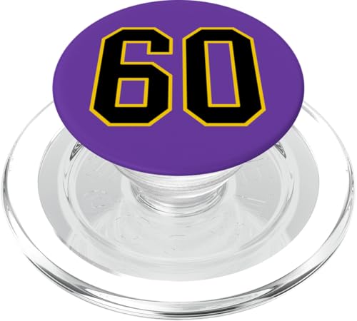Nummer 60 im schwarz-gelben College-Sport-Stil PopSockets PopGrip für MagSafe Nummer 60 im schwarz-gelben College-Sport-Stil PopSockets PopGrip für MagSafe von Sports Numbers Store