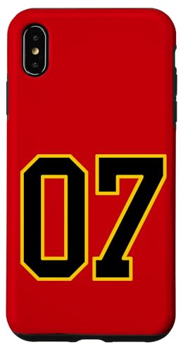 Nummer 7 im schwarz-gelben College-Sport-Stil Hülle für iPhone XS Max von Sports Numbers Store