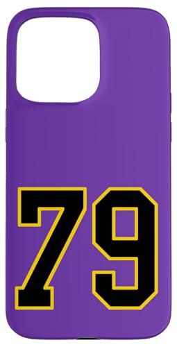 Nummer 79 im schwarz-gelben College-Sport-Stil Hülle für iPhone 15 Pro Max Nummer 79 im schwarz-gelben College-Sport-Stil Hülle für iPhone 15 Pro Max von Sports Numbers Store