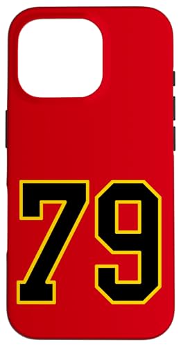 Nummer 79 im schwarz-gelben College-Sport-Stil Hülle für iPhone 16 Pro Nummer 79 im schwarz-gelben College-Sport-Stil Hülle für iPhone 16 Pro von Sports Numbers Store