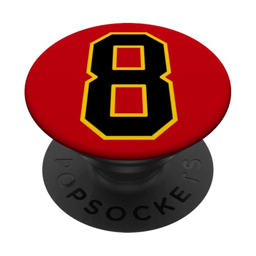 Nummer 8 im schwarz-gelben College-Sport-Stil PopSockets Klebender PopGrip Nummer 8 im schwarz-gelben College-Sport-Stil PopSockets Klebender PopGrip von Sports Numbers Store