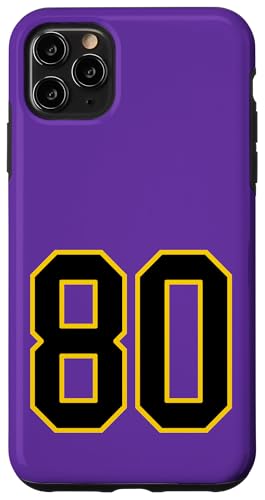 Nummer 80 im schwarz-gelben College-Sport-Stil Hülle für iPhone 11 Pro Max Nummer 80 im schwarz-gelben College-Sport-Stil Hülle für iPhone 11 Pro Max von Sports Numbers Store