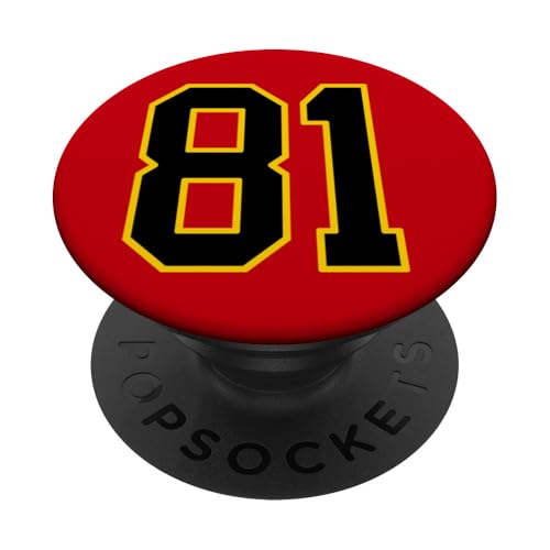 Nummer 81 im schwarz-gelben College-Sport-Stil PopSockets Klebender PopGrip Nummer 81 im schwarz-gelben College-Sport-Stil PopSockets Klebender PopGrip von Sports Numbers Store