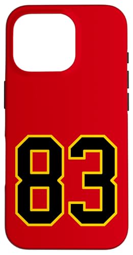 Nummer 83 im schwarz-gelben College-Sport-Stil Hülle für iPhone 16 Pro Nummer 83 im schwarz-gelben College-Sport-Stil Hülle für iPhone 16 Pro von Sports Numbers Store