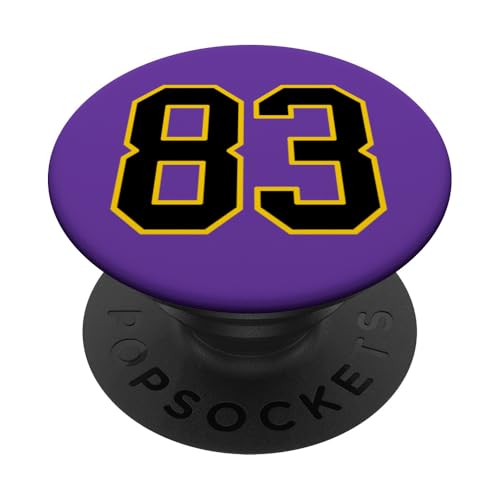 Nummer 83 im schwarz-gelben College-Sport-Stil PopSockets Klebender PopGrip Nummer 83 im schwarz-gelben College-Sport-Stil PopSockets Klebender PopGrip von Sports Numbers Store