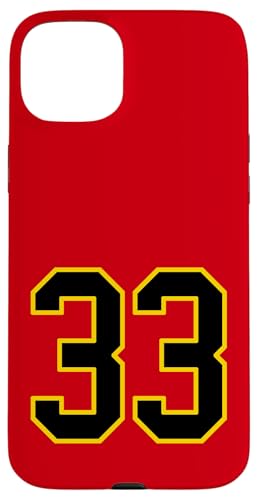 Nummer 83.8 cm schwarz und gelb College Sports Style Hülle für iPhone 15 Plus von Sports Numbers Store