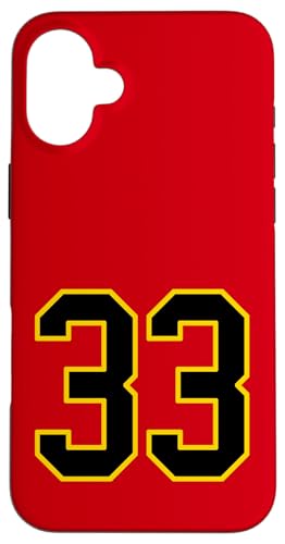 Nummer 83.8 cm schwarz und gelb College Sports Style Hülle für iPhone 16 Plus von Sports Numbers Store