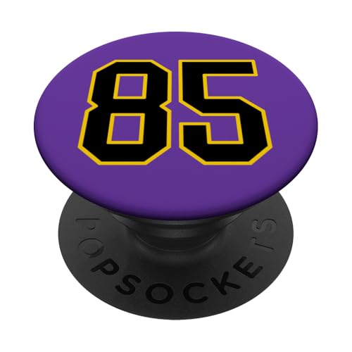 Nummer 85 im schwarz-gelben College-Sport-Stil PopSockets Klebender PopGrip von Sports Numbers Store