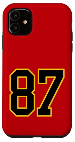 Nummer 87 im schwarz-gelben College-Sport-Stil Hülle für iPhone 11 von Sports Numbers Store