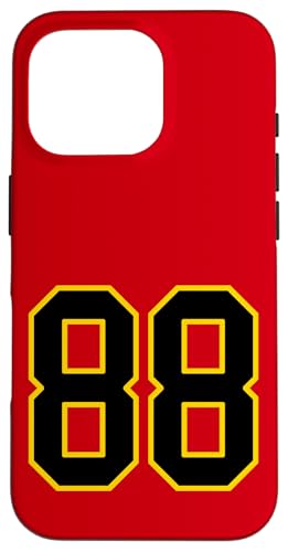 Nummer 88 im schwarz-gelben College-Sport-Stil Hülle für iPhone 16 Pro von Sports Numbers Store