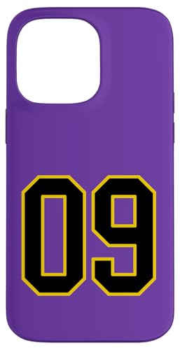 Nummer 9 im schwarz-gelben College-Sport-Stil Hülle für iPhone 14 Pro Max Nummer 9 im schwarz-gelben College-Sport-Stil Hülle für iPhone 14 Pro Max von Sports Numbers Store