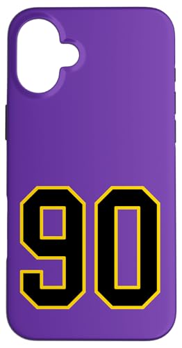 Nummer 90 im schwarz-gelben College-Sport-Stil Hülle für iPhone 16 Plus Nummer 90 im schwarz-gelben College-Sport-Stil Hülle für iPhone 16 Plus von Sports Numbers Store