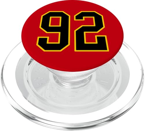 Nummer 92 im schwarz-gelben College-Sport-Stil PopSockets PopGrip für MagSafe Nummer 92 im schwarz-gelben College-Sport-Stil PopSockets PopGrip für MagSafe von Sports Numbers Store