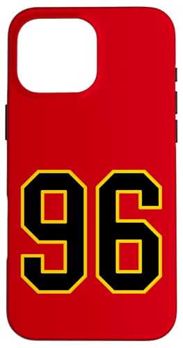 Nummer 96 im schwarz-gelben College-Sport-Stil Hülle für iPhone 16 Pro Max Nummer 96 im schwarz-gelben College-Sport-Stil Hülle für iPhone 16 Pro Max von Sports Numbers Store