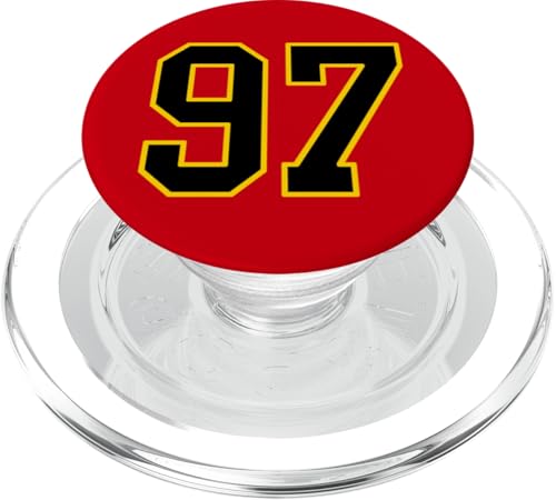 Nummer 97 im schwarz-gelben College-Sport-Stil PopSockets PopGrip für MagSafe Nummer 97 im schwarz-gelben College-Sport-Stil PopSockets PopGrip für MagSafe von Sports Numbers Store