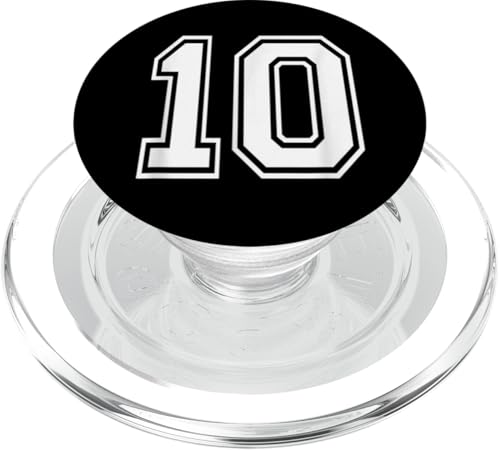 Nummer 10 T-Shirt Baseball Fußball Fußball nummeriertes Trikot PopSockets PopGrip für MagSafe Nummer 10 T-Shirt Baseball Fußball Fußball nummeriertes Trikot PopSockets PopGrip für MagSafe von Sporty Number Team Numbered Gamewear
