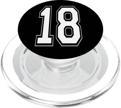 Nummer 18 T-Shirt Baseball Fußball Fußball nummeriertes Trikot PopSockets PopGrip für MagSafe Nummer 18 T-Shirt Baseball Fußball Fußball nummeriertes Trikot PopSockets PopGrip für MagSafe von Sporty Number Team Numbered Gamewear