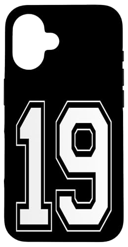 Nummer 19 T-Shirt Baseball Fußball Fußball nummeriertes Trikot Hülle für iPhone 16 Nummer 19 T-Shirt Baseball Fußball Fußball nummeriertes Trikot Hülle für iPhone 16 von Sporty Number Team Numbered Gamewear