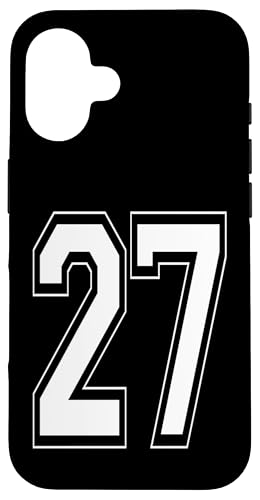 Nummer 27 T-Shirt Baseball Fußball Fußball nummeriertes Trikot Hülle für iPhone 16 Nummer 27 T-Shirt Baseball Fußball Fußball nummeriertes Trikot Hülle für iPhone 16 von Sporty Number Team Numbered Gamewear