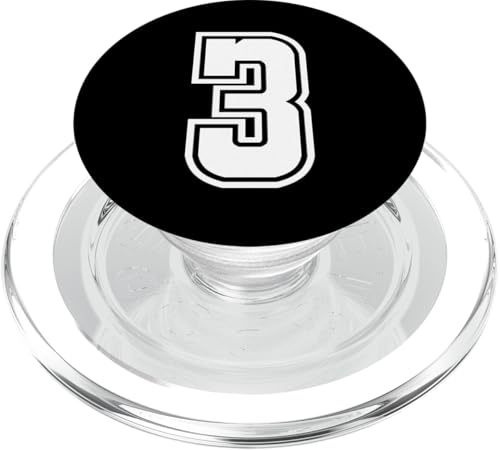 Nummer 3 T-Shirt Baseball Fußball Fußball Nummeriert Trikot PopSockets PopGrip für MagSafe Nummer 3 T-Shirt Baseball Fußball Fußball Nummeriert Trikot PopSockets PopGrip für MagSafe von Sporty Number Team Numbered Gamewear