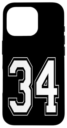 Nummer 34 T-Shirt Baseball Fußball Fußball Nummeriert Trikot Hülle für iPhone 16 Pro Nummer 34 T-Shirt Baseball Fußball Fußball Nummeriert Trikot Hülle für iPhone 16 Pro von Sporty Number Team Numbered Gamewear