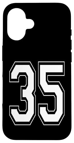 Nummer 35 T-Shirt Baseball Fußball Fußball Nummeriert Trikot Hülle für iPhone 16 Nummer 35 T-Shirt Baseball Fußball Fußball Nummeriert Trikot Hülle für iPhone 16 von Sporty Number Team Numbered Gamewear