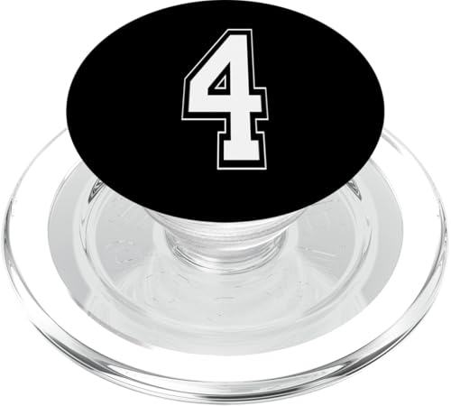 Nummer 4 T-Shirt Baseball Fußball Fußball nummeriertes Trikot PopSockets PopGrip für MagSafe Nummer 4 T-Shirt Baseball Fußball Fußball nummeriertes Trikot PopSockets PopGrip für MagSafe von Sporty Number Team Numbered Gamewear